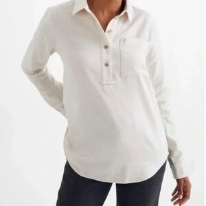 Madewell Flannel Classic Ex-Boyfriend Popover Shirt Size M